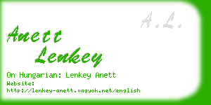 anett lenkey business card